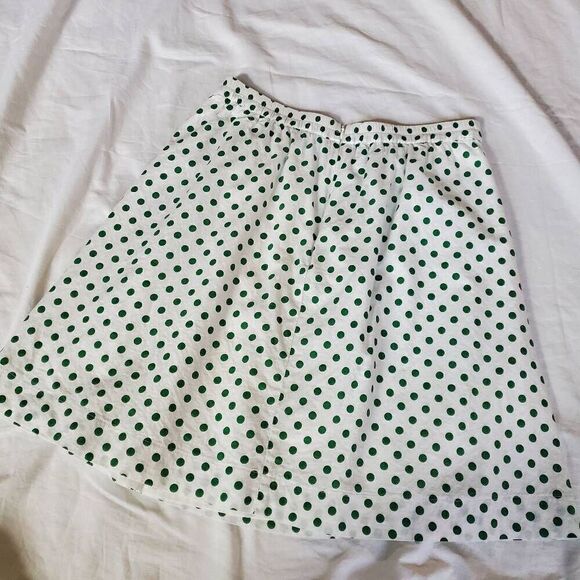 Tulip White Polkadot Cotton Blend Skirt - Size Large - Picture 9 of 15